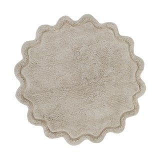 Tappeto rotondo beige in cotone lavabile e tessuto a mano ø 110 cm Sweet April Lin – Nattiot