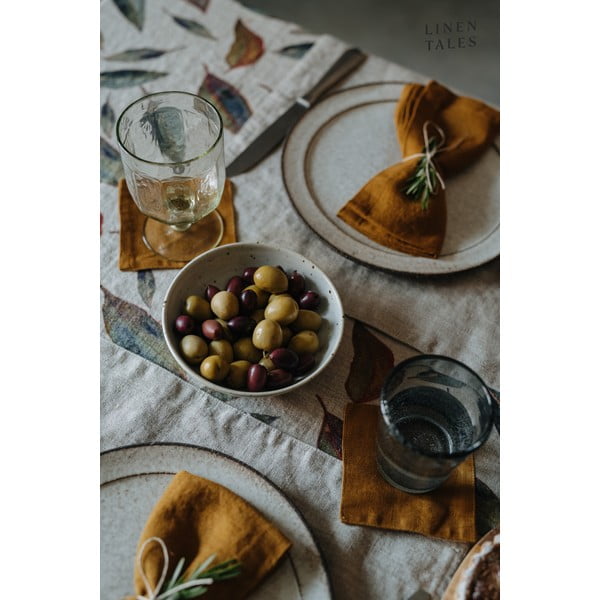 Tovaglia di lino 140x140 cm Golden Fall - Linen Tales-image-3