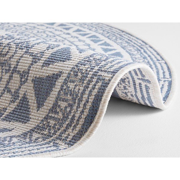 Tappeto da esterno blu e crema , ø 140 cm Coron - NORTHRUGS-image-1