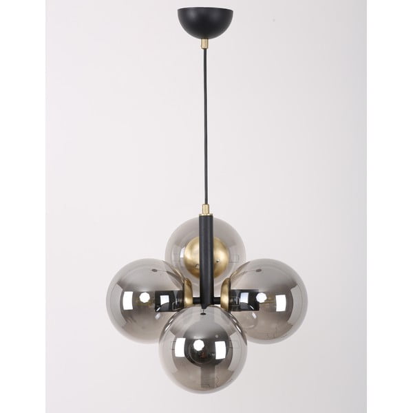 Lampada a sospensione grigio-nera con paralume in vetro ø 15 cm Forte - Squid Lighting-image-4