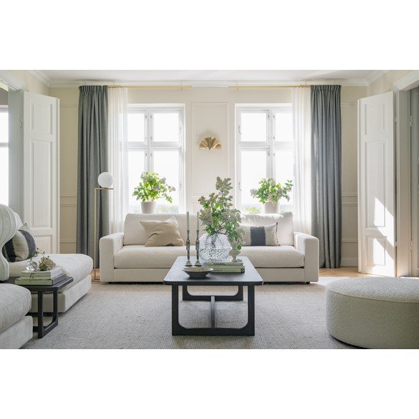 Tavolino da salotto colore naturale scuro con piano effetto rovere 70x160 cm Driscoll – Rowico-image-1