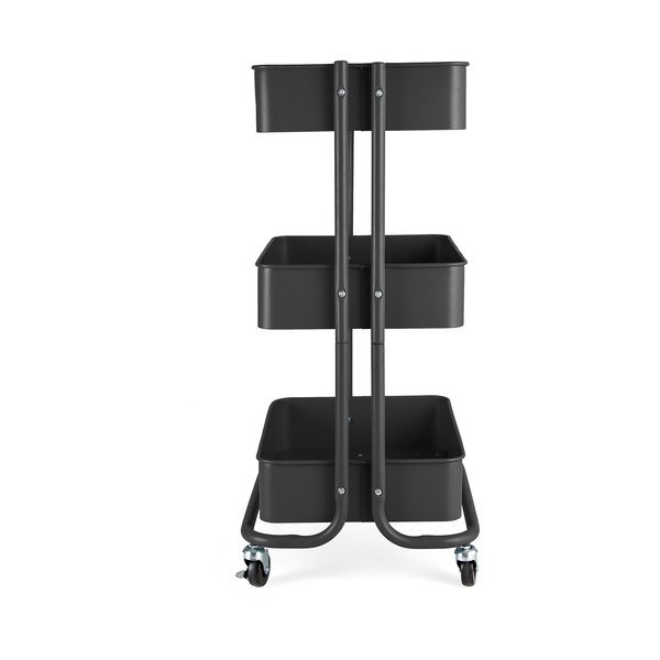 Scaffale mobile in metallo nero 43x35 cm Grena - Compactor-image-2