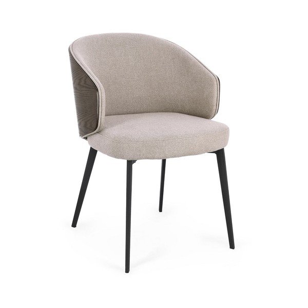 Sedia da pranzo grigio chiaro imbottito con braccioli Kinsley – Bizzotto