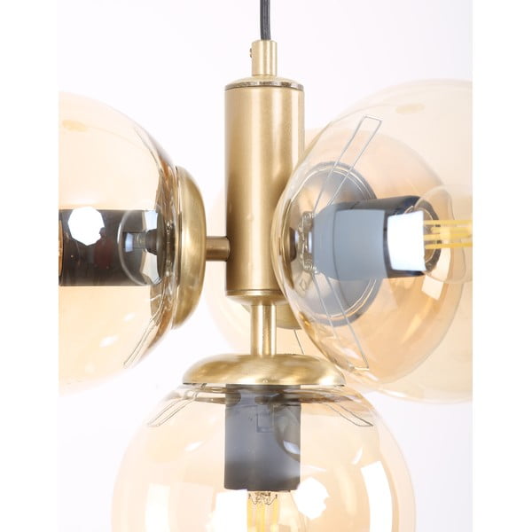 Lampada a sospensione con paralume in vetro giallo-oro ø 15 cm Hector - Squid Lighting-image-2