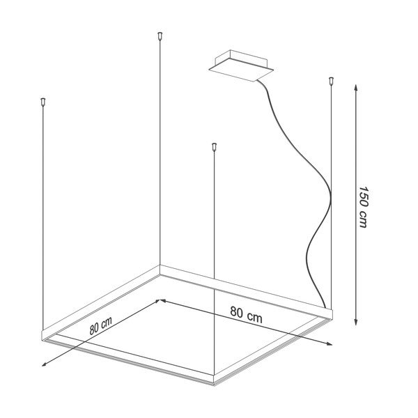 Lampada a sospensione LED nera 80x80 cm Aura - Sollux-image-2