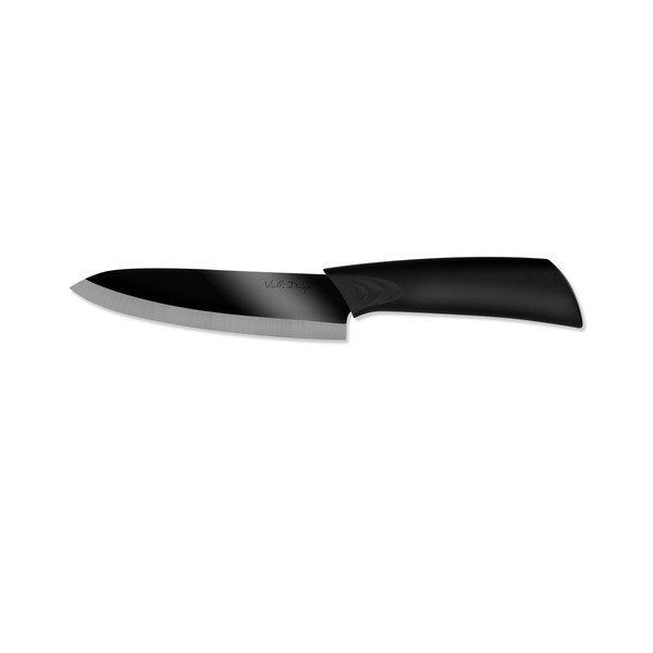 Keramický krájecí nůž Chef s leštěným ostřím, 15 cm, černý