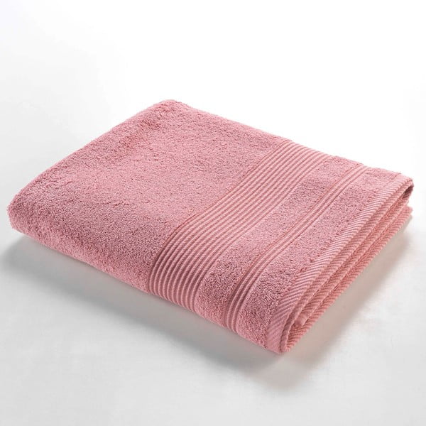 Asciugamano in spugna di cotone rosa 90x150 cm Tendresse - douceur d'intérieur