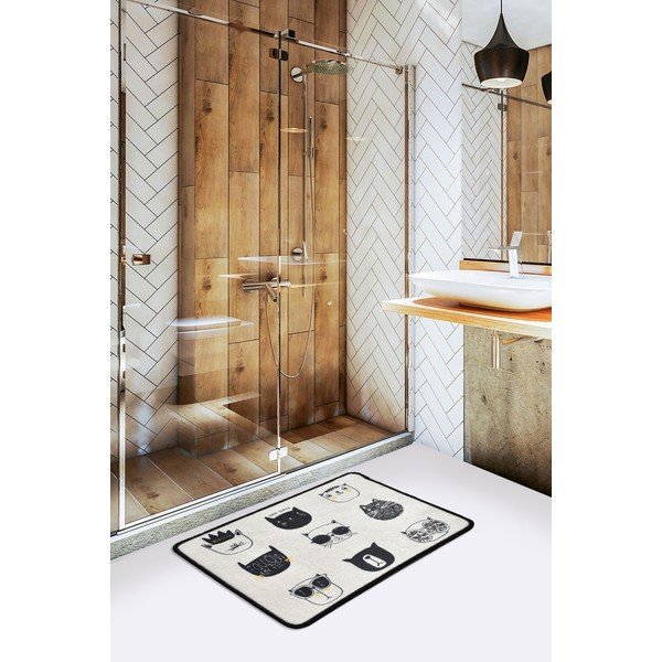 Tappetino per il bagno nero/beige 40x60 cm Cutie – Foutastic-image-1