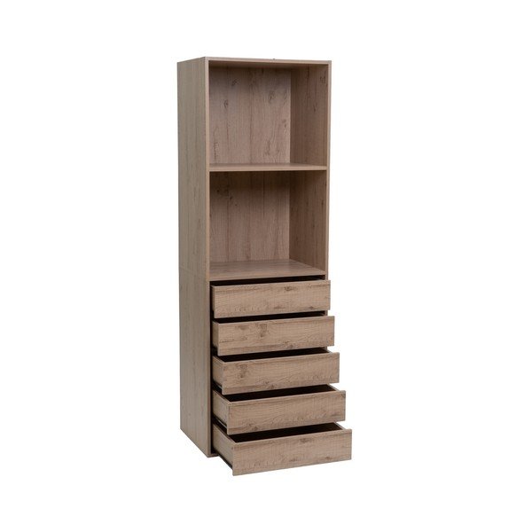 Amardio componibile di colore naturale con effetto rovere a giorno 60x180x45 cm Modular – Casa Selección-image-1