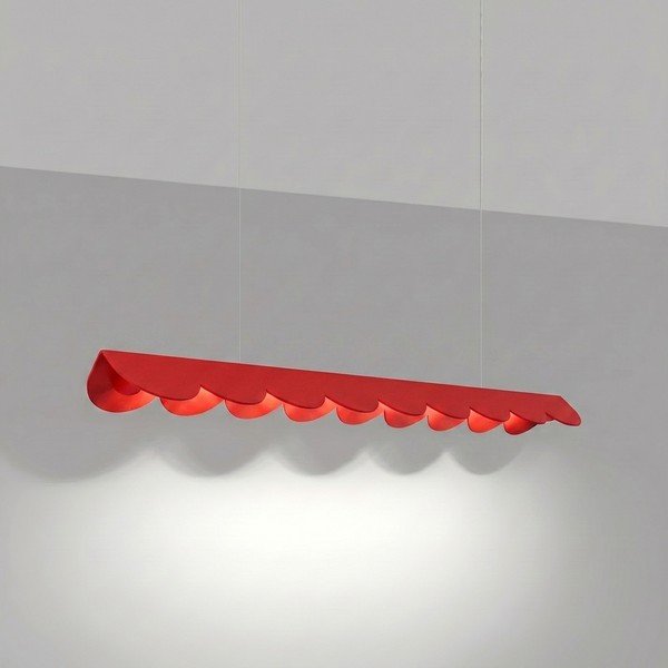 Lampadario LED rosso in alluminio BISCUIT – Thoro-image-1