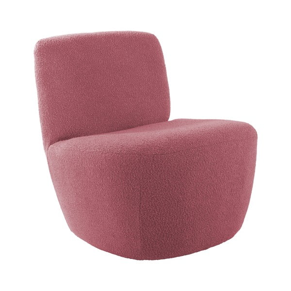 Poltrona rosa in tessuto bouclé Ada - Leitmotiv