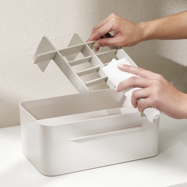 Organizer da bagno beige in plastica per cosmetici Viva – Joseph Joseph-image-1