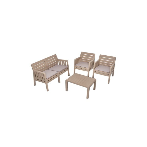 Set da giardino beige per 4 persone Lara - Floriane Garden