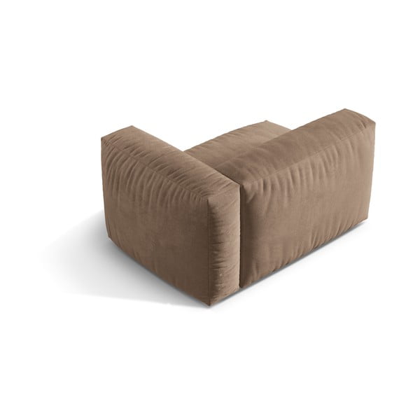 Parte divano componibile marrone chiaro (con penisola a destra) con rivestimento in velluto Martina – Micadoni -image-2