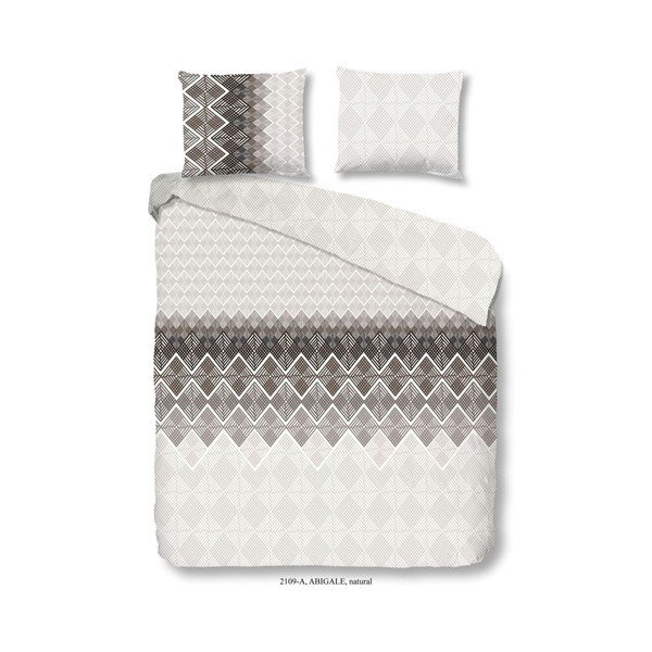 Biancheria da letto in cotone grigio-marrone Abigale Taupe, 200 x 200 cm - Good Morning