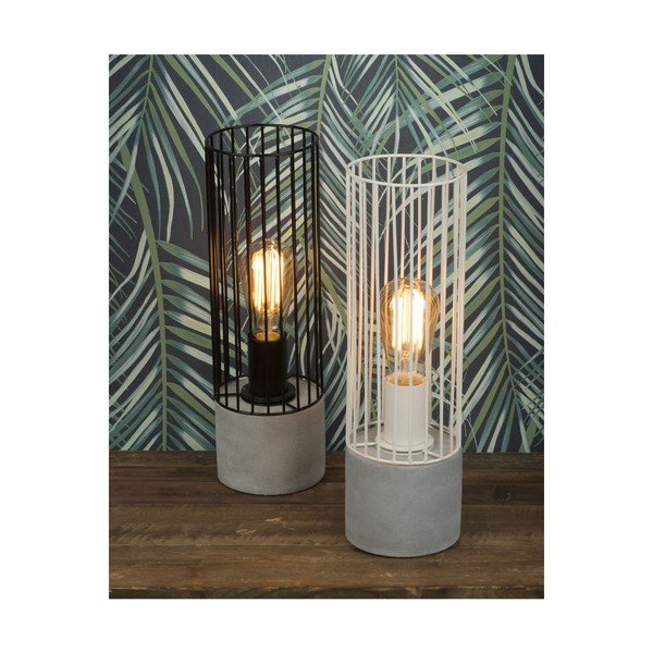 Lampada da tavolo nera con base in cemento Memphis - Citylights-image-1