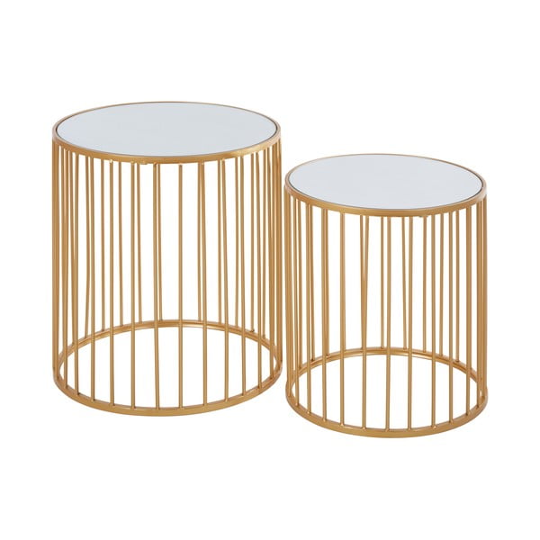 Tavolini da salotto rotondi con piano in vetro in set di 2 pezzi Avantis - Premier Housewares-image-1