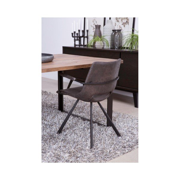 Sedia da pranzo nera con base e braccioli neri Coronas - Canett-image-3