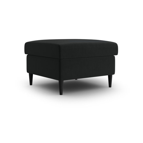 Poggiapiedi nero con rivestimento in velluto Kyoto – Cosmopolitan Design-image-1