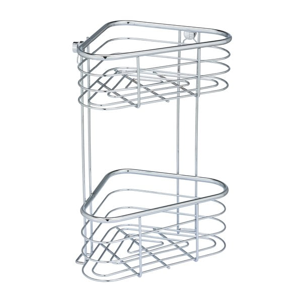 Mensola da bagno da parete e angolare argentata in acciaio inox Trestina – Wenko-image-3