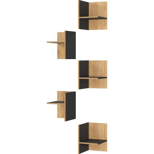 Ripiano aggiuntivo color antracite/di colore naturale con effetto rovere 5 pz Podium – Germania