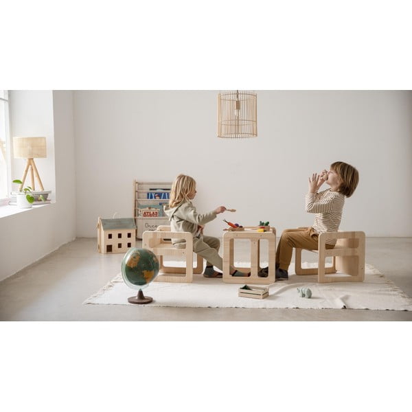 Sedie per bambini in legno di pino in set di 2 pezzi Montessori - Little Nice Things-image-4