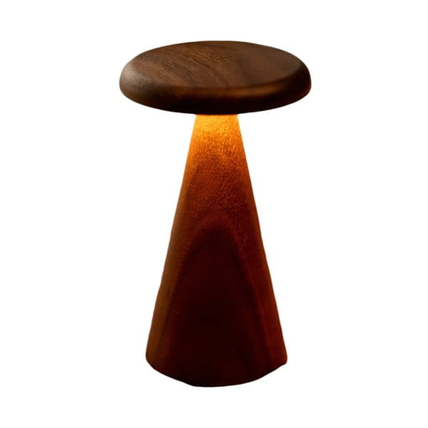 Lampada da tavolo LED colore naturale scuro con paralume in legno (altezza totale 21 cm) Sylva – Gingko