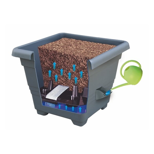 Vaso marrone autoinnaffiante, 50 x 50 cm Bergamot - Plastia-image-2