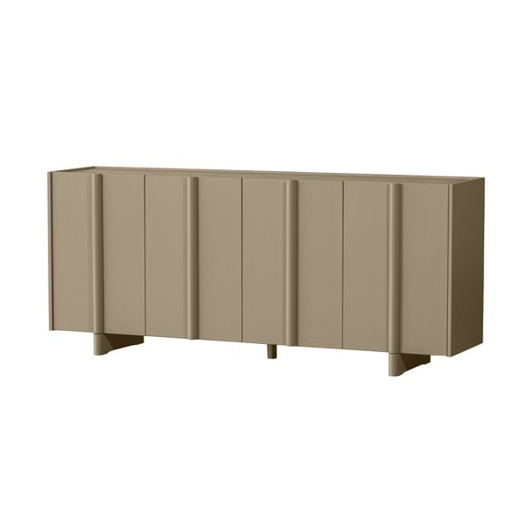 Cassettiera bassa beige in legno di pino 200x85 cm Basu - WOOOD-image-3