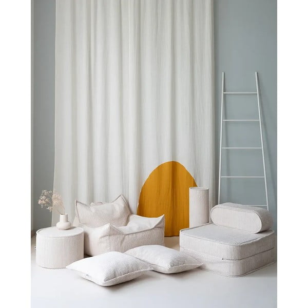 Cuscino per divano da bambini color crema con rivestimento in velluto a coste Roll – Wigiwama-image-2