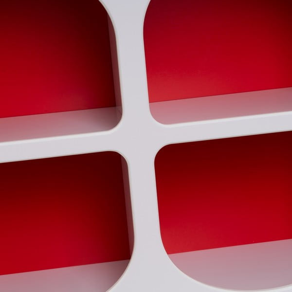 Libreria rossa e bianca 76x70 cm - Casa Selección-image-4