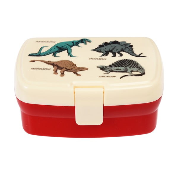 Portapranzo per bambini rosso/color crema Prehistoric Land – Rex London