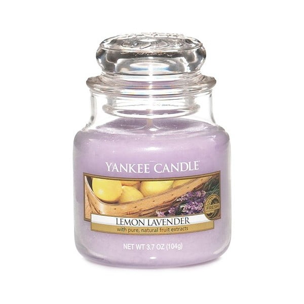 Vonná svíčka Yankee Candle Citrón a Levandule, doba hoření 25 - 40 hodin