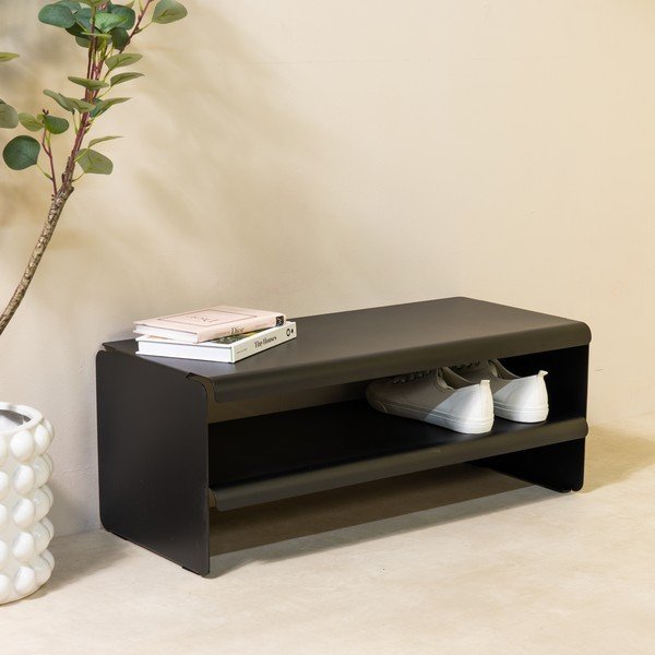 Scarpiera nera in acciaio 71,5x28x31 cm Linea – Spinder Design-image-1