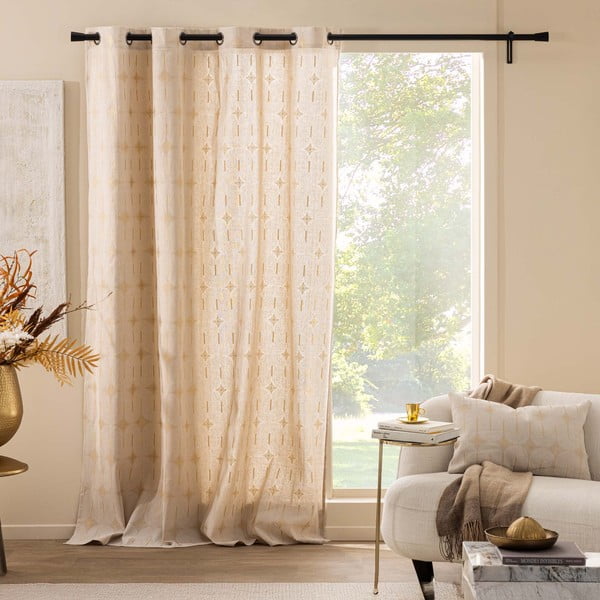 Tenda beige 140x240 cm Ondine – douceur d'intérieur-image-1