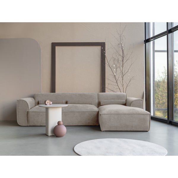 Divano angolare componibile beige (con penisola a destra) Flex Felix – Miuform-image-1