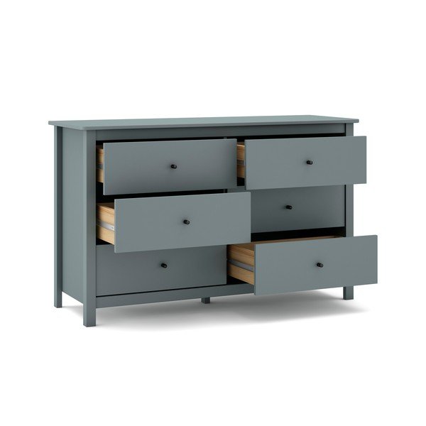 Cassettiera verde polveroso in pino massiccio 130x80x45 cm Misti – Marckeric-image-2