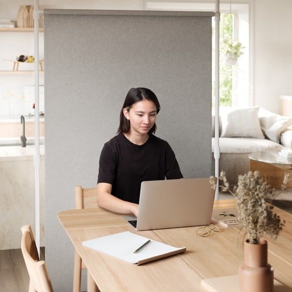 Telaio divisorio per tende bianco in acciaio Anywhere – Umbra-image-2