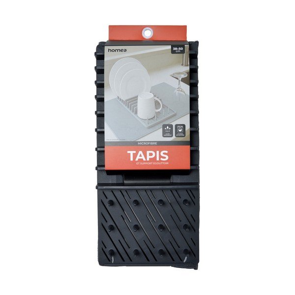 Tappetino scolapiatti grigio in plastica 50x38 cm – Homéa-image-2