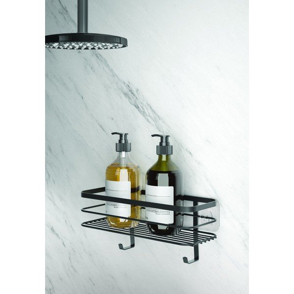 Mensola da parete nera per il bagno Origin - Metaltex-image-1