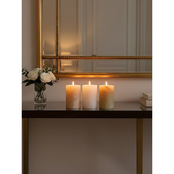 Portacandele in set in pietra per lumino 3 pz Oleena – Premier Housewares-image-3