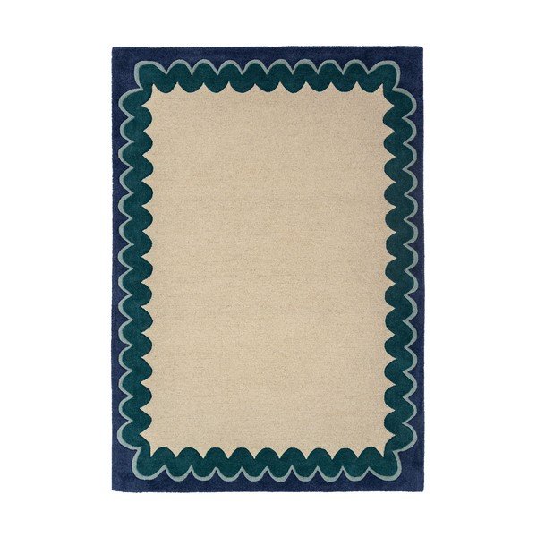 Tappeto di colore naturale/color foglia di tè in lana tessuto a mano 140x200 cm Wiggle Wool – Flair Rugs