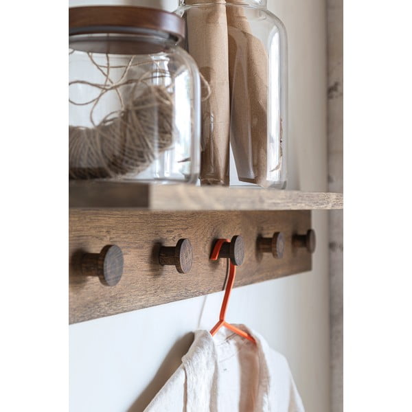 Appendiabiti da parete in rovere marrone con ripiano 90 cm Showcase - Mette Ditmer Denmark-image-3