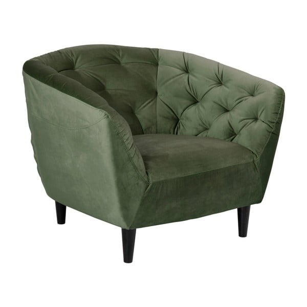 Poltrona in velluto verde Ria - Actona