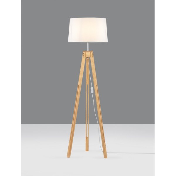 Lampada da terra bianca/di colore naturale (altezza totale 145 cm) Leroy – Nova Luce-image-4