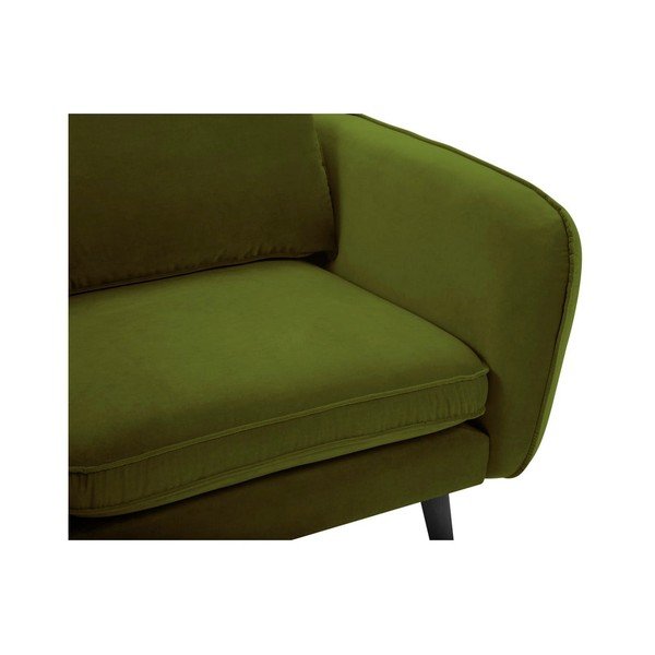 Poltrona in velluto verde con gambe nere Lento - Kooko Home-image-4