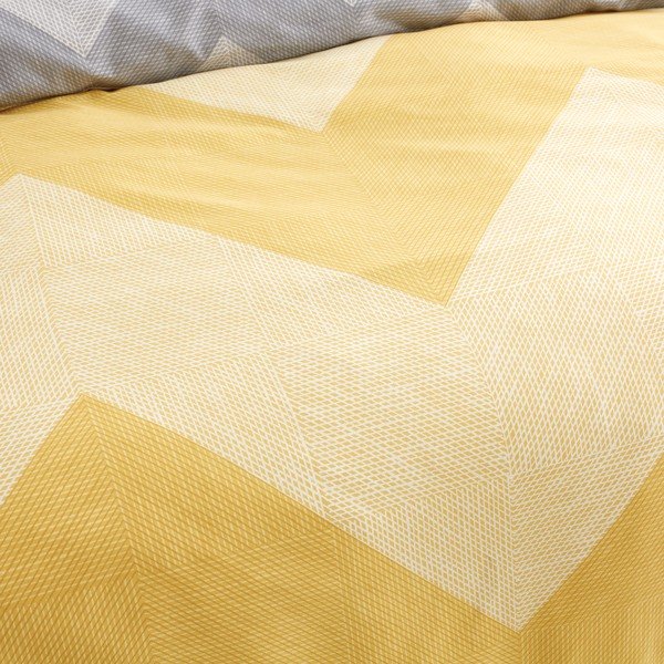 Biancheria da letto giallo-grigio 200x135 cm Chevron Geo - Catherine Lansfield-image-1