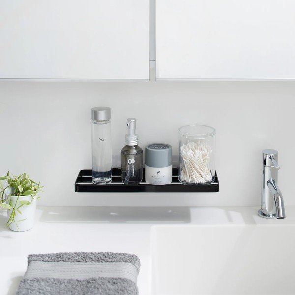 Mensola da bagno senza foratura nera opaca in acciaio Film Hook – YAMAZAKI-image-2