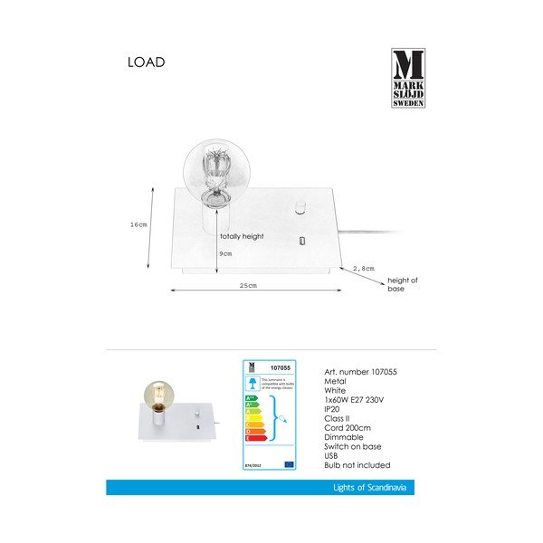 Lampada da tavolo bianca Carico - Markslöjd-image-1