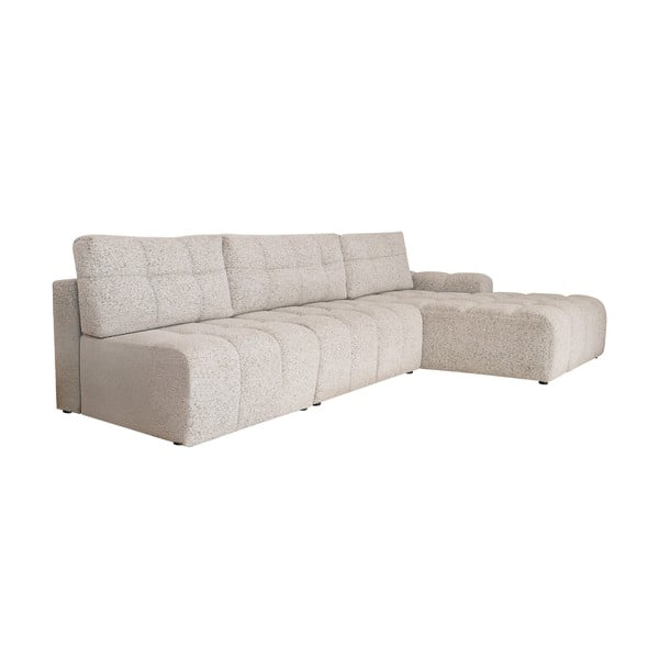 Divano letto beige divano angolare componibile con contenitore (angolo destro) Lulu - Miuform